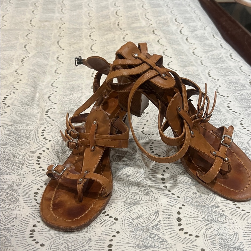 Sigerson Morrison Tan Strappy Sandals